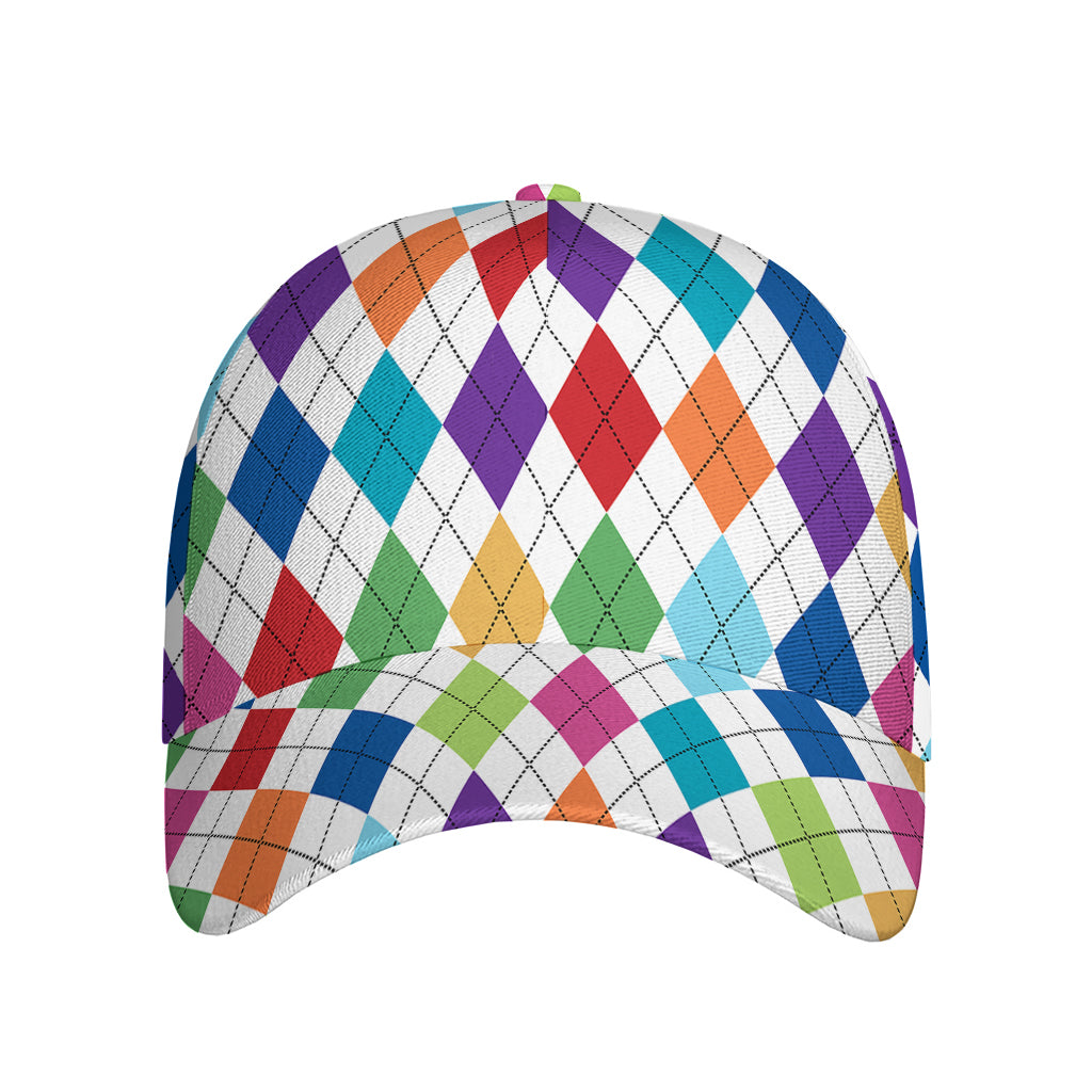 Colorful Argyle Pattern Print Baseball Cap