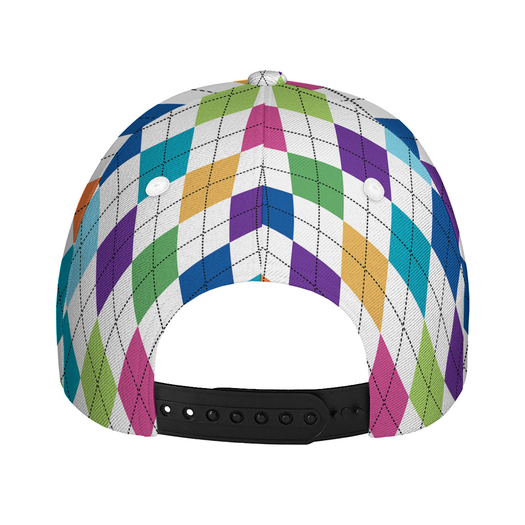 Colorful Argyle Pattern Print Baseball Cap
