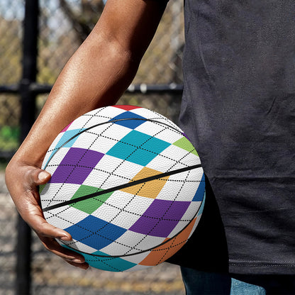 Colorful Argyle Pattern Print Basketball