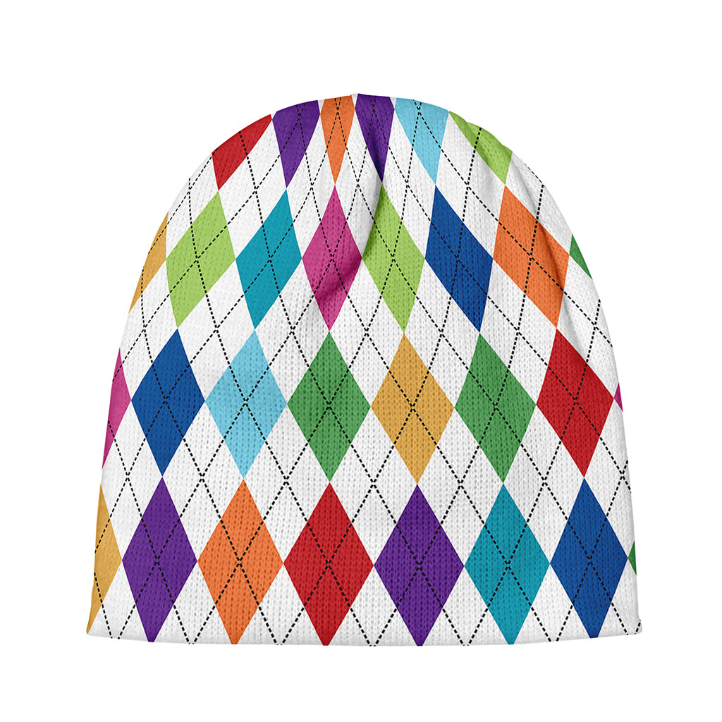 Colorful Argyle Pattern Print Beanie