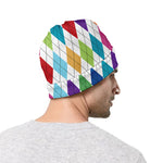 Colorful Argyle Pattern Print Beanie