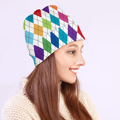 Colorful Argyle Pattern Print Beanie