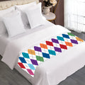 Colorful Argyle Pattern Print Bed Runner