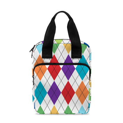 Colorful Argyle Pattern Print Bible Tote Bag