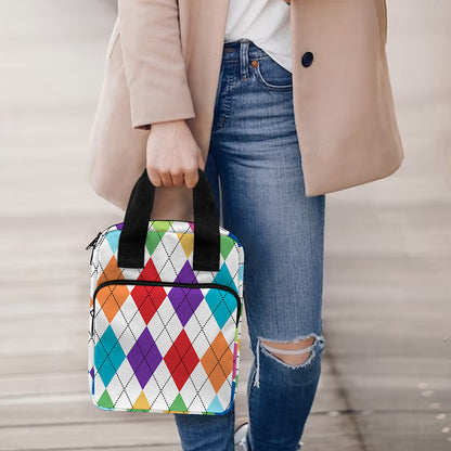 Colorful Argyle Pattern Print Bible Tote Bag