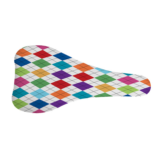 Colorful Argyle Pattern Print Bicycle Seat Cover