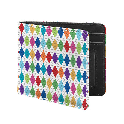 Colorful Argyle Pattern Print Bifold Wallet
