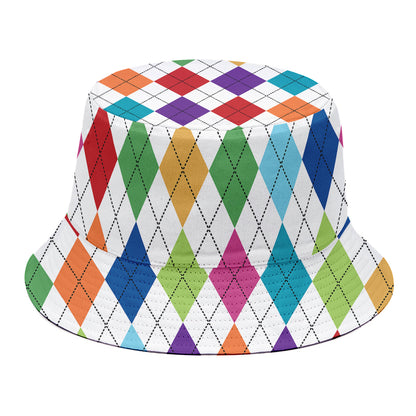 Colorful Argyle Pattern Print Bucket Hat