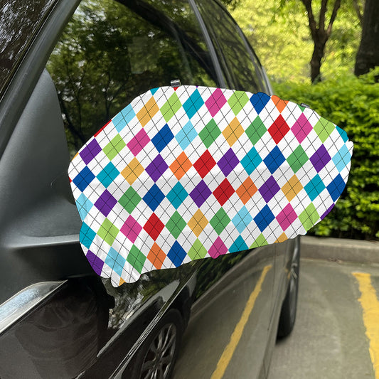 Colorful Argyle Pattern Print Car Side Mirror Covers
