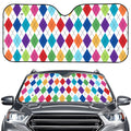 Colorful Argyle Pattern Print Car Windshield Sun Shade