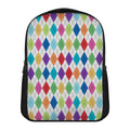 Colorful Argyle Pattern Print Casual Backpack