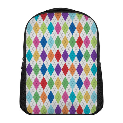 Colorful Argyle Pattern Print Casual Backpack