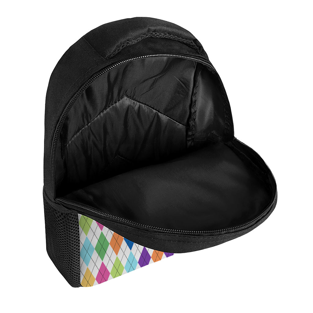 Colorful Argyle Pattern Print Casual Backpack