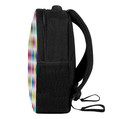 Colorful Argyle Pattern Print Casual Backpack