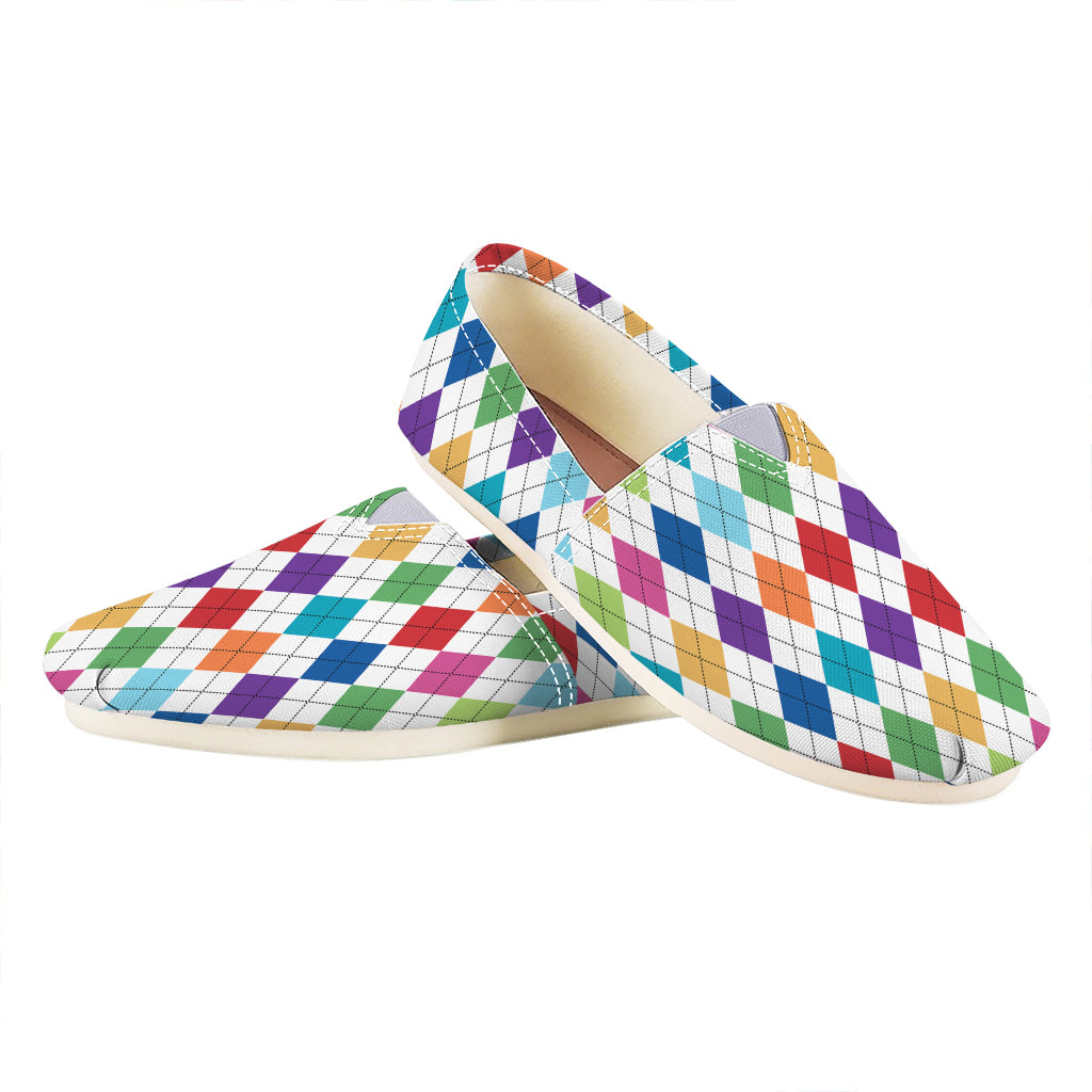 Colorful Argyle Pattern Print Casual Shoes