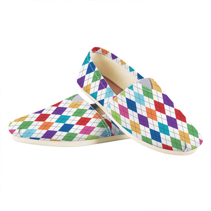 Colorful Argyle Pattern Print Casual Shoes