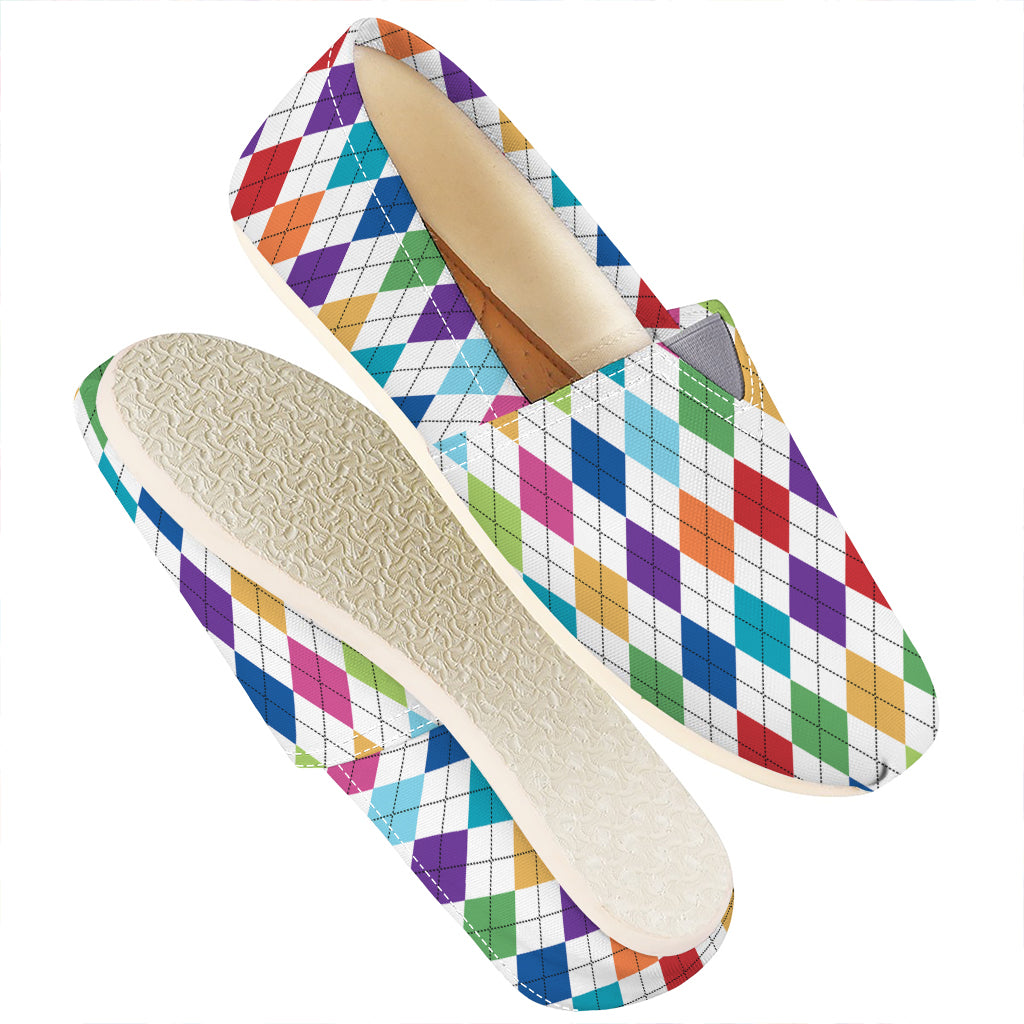 Colorful Argyle Pattern Print Casual Shoes