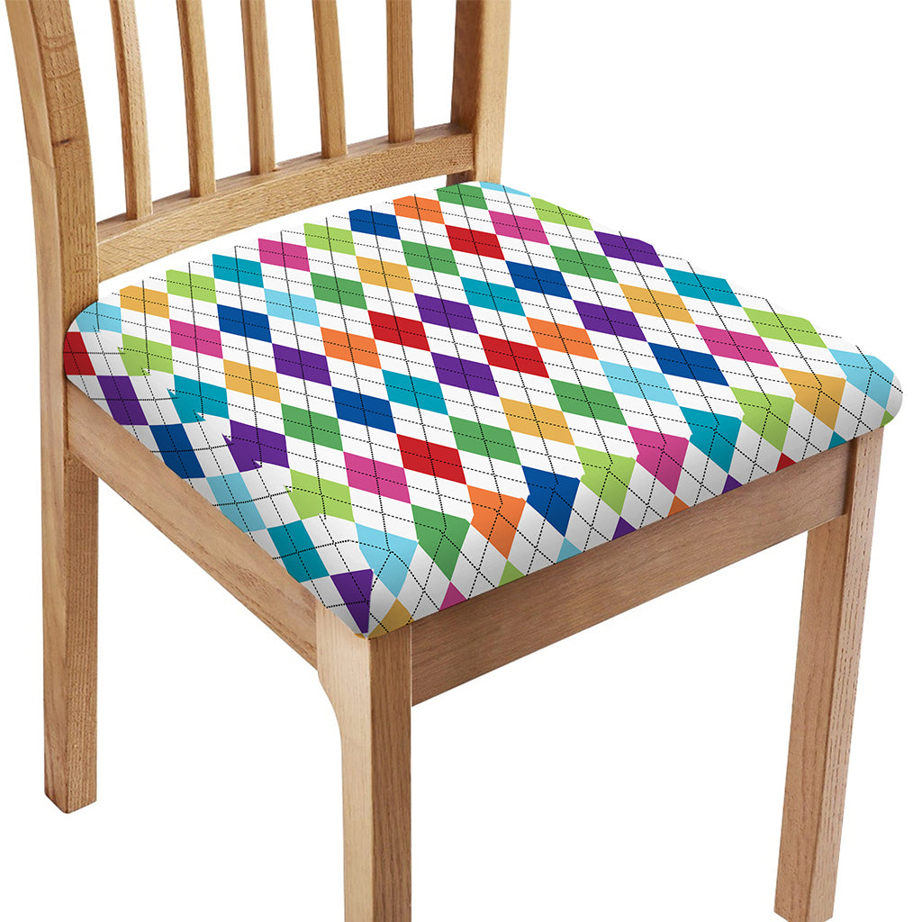 Colorful Argyle Pattern Print Chair Cushion Cover