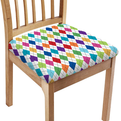 Colorful Argyle Pattern Print Chair Cushion Cover