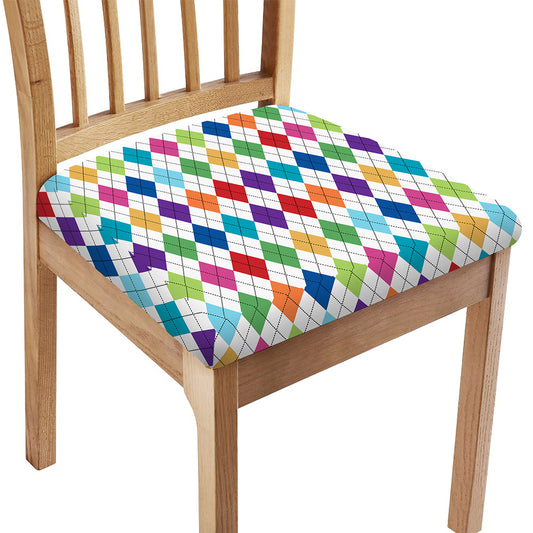 Colorful Argyle Pattern Print Chair Cushion Cover