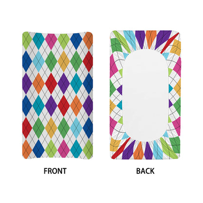 Colorful Argyle Pattern Print Changing Pad Cover