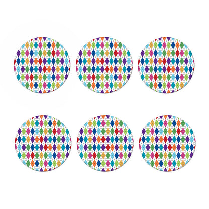 Colorful Argyle Pattern Print Coaster Set