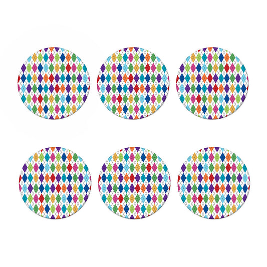 Colorful Argyle Pattern Print Coaster Set