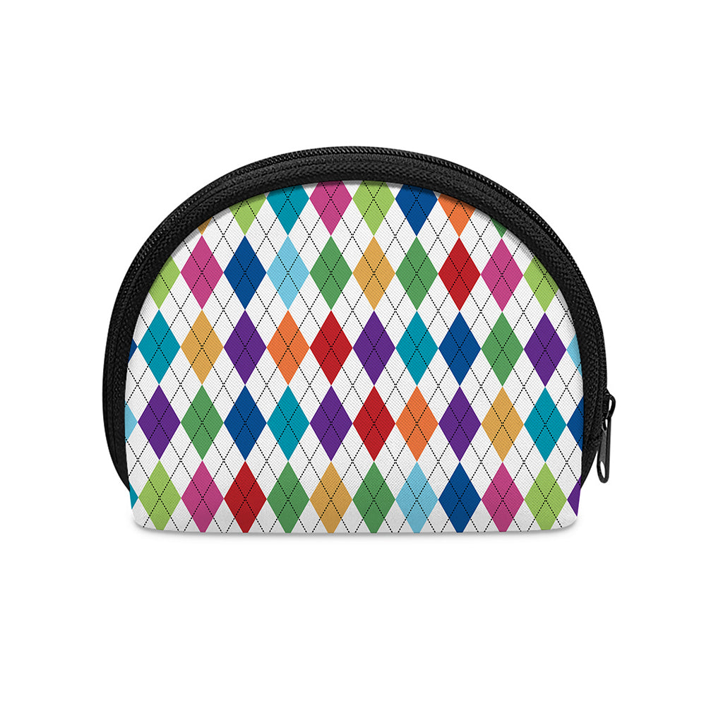 Colorful Argyle Pattern Print Coin Purse