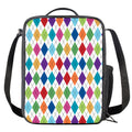 Colorful Argyle Pattern Print Crossbody Lunch Bag