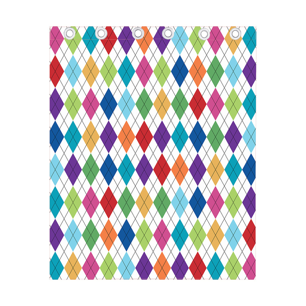 Colorful Argyle Pattern Print Curtain