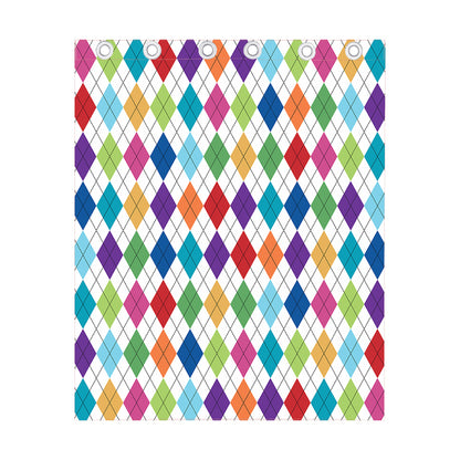Colorful Argyle Pattern Print Curtain