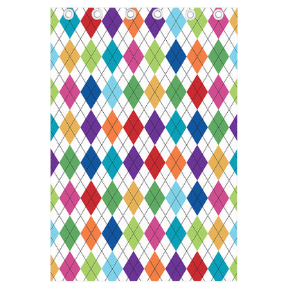 Colorful Argyle Pattern Print Curtain