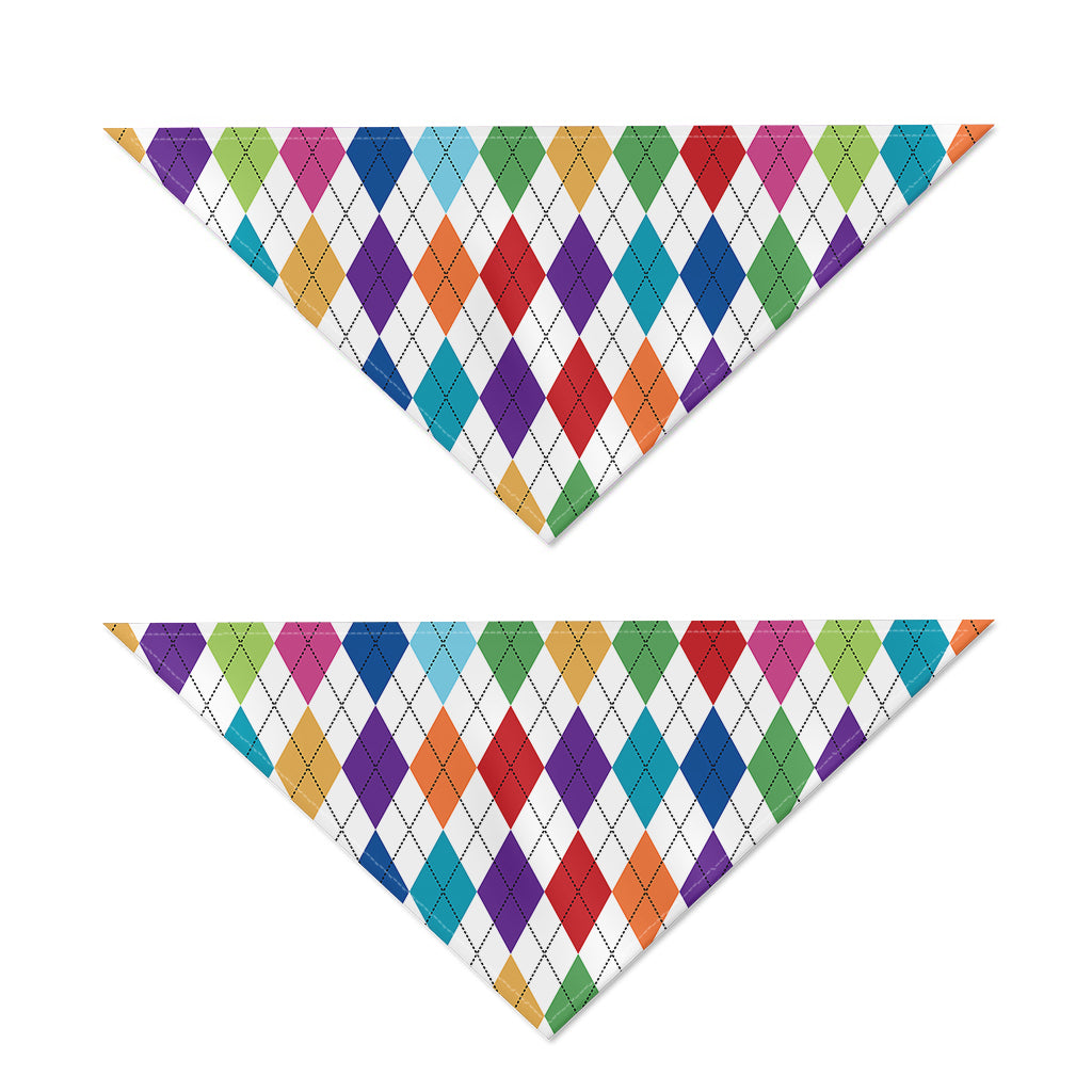 Colorful Argyle Pattern Print Dog Bandana
