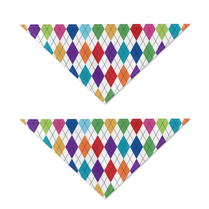 Colorful Argyle Pattern Print Dog Bandana