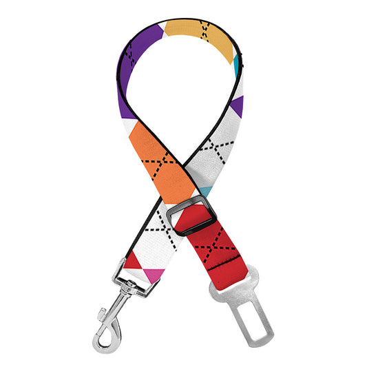 Colorful Argyle Pattern Print Dog Seat Belt