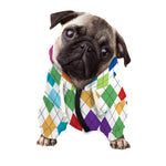 Colorful Argyle Pattern Print Dog Zip Up Hoodie