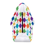 Colorful Argyle Pattern Print Dog Zip Up Hoodie