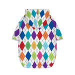 Colorful Argyle Pattern Print Dog Zip Up Hoodie