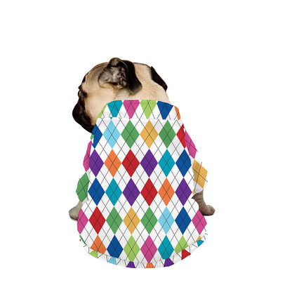 Colorful Argyle Pattern Print Dog Zip Up Jacket