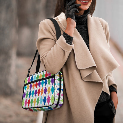 Colorful Argyle Pattern Print Double Strap Bible Bag