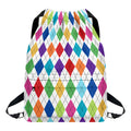 Colorful Argyle Pattern Print Drawstring Backpack