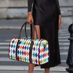 Colorful Argyle Pattern Print Duffle Bag