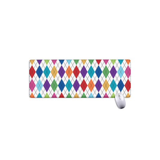 Colorful Argyle Pattern Print Extended Mouse Pad