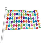 Colorful Argyle Pattern Print Flag