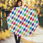 Colorful Argyle Pattern Print Foldable Umbrella