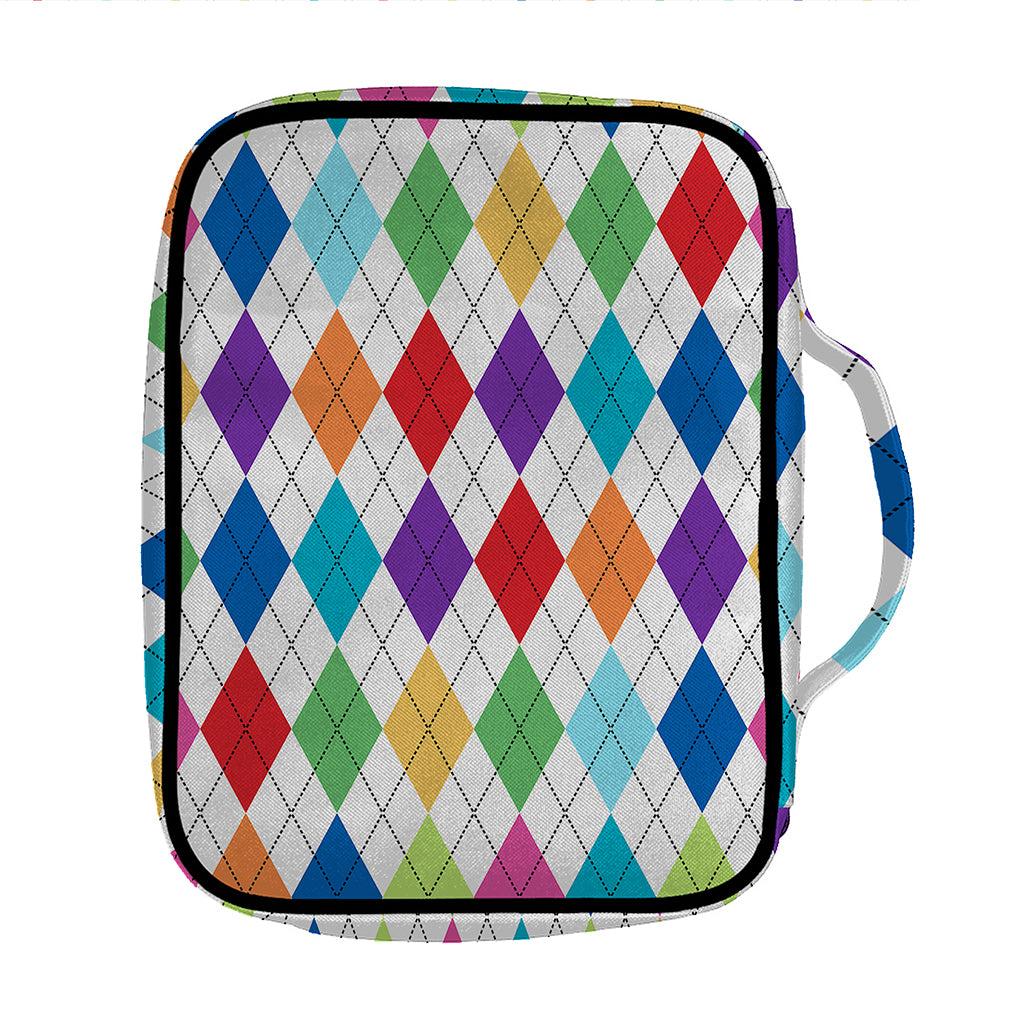 Colorful Argyle Pattern Print Front Pocket Bible Bag