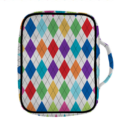 Colorful Argyle Pattern Print Front Pocket Bible Bag