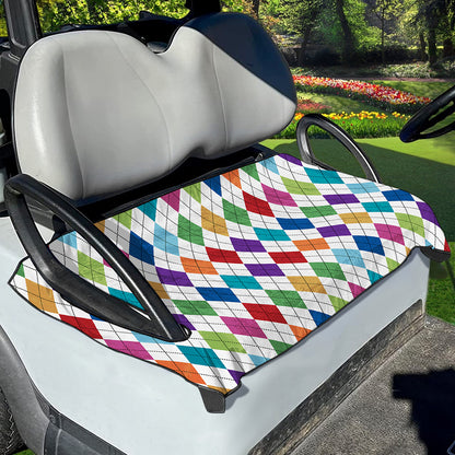 Colorful Argyle Pattern Print Golf Cart Seat Cover