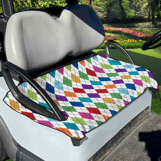 Colorful Argyle Pattern Print Golf Cart Seat Cover