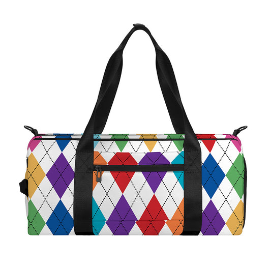 Colorful Argyle Pattern Print Gym Bag